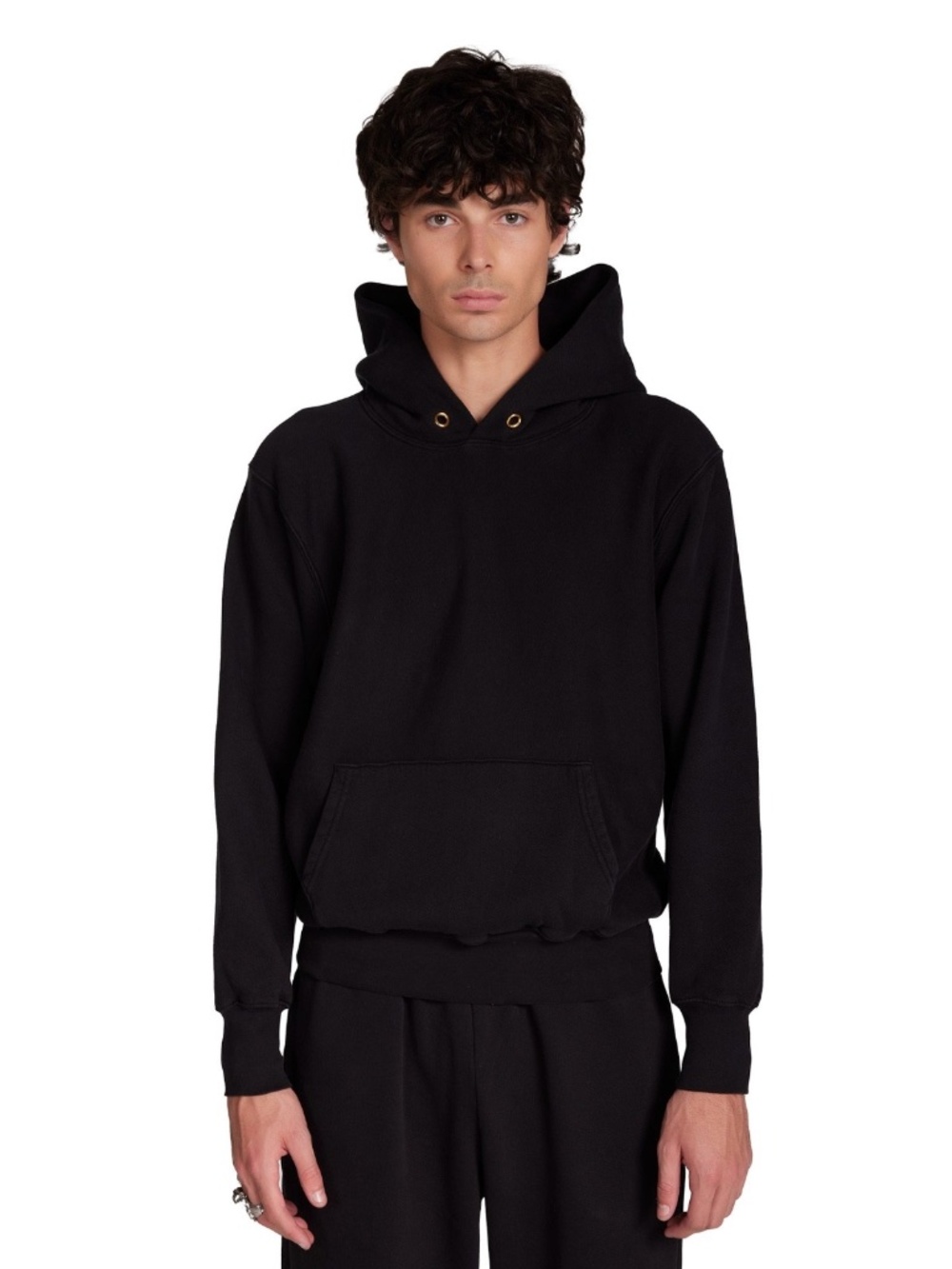 LES TIEN Heavyweight Men's XS Black Hoodie Streetwear Quiet Luxury Lounge Casual